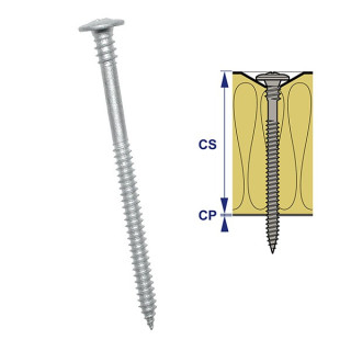 Vis bois/tôle EVDF double filetage Ø4.8 x 100 mm – pour fixation isolant