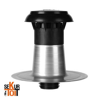 Terminal de ventilation isolé Ø160 – Alu/PP – Toiture plate Sekurtoit