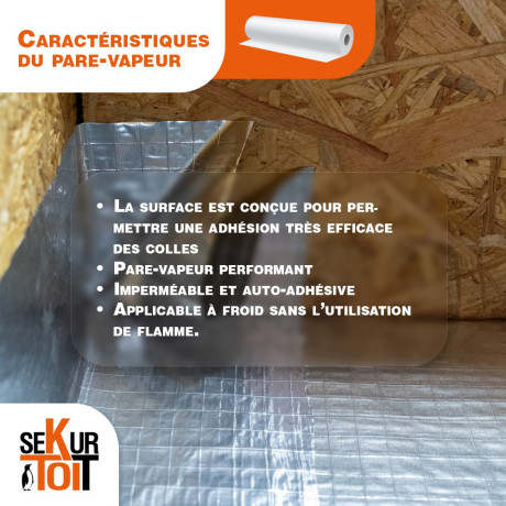Pare-vapeur aluminium SD1500 – Rouleau 1,08m de large et longueur à la coupe