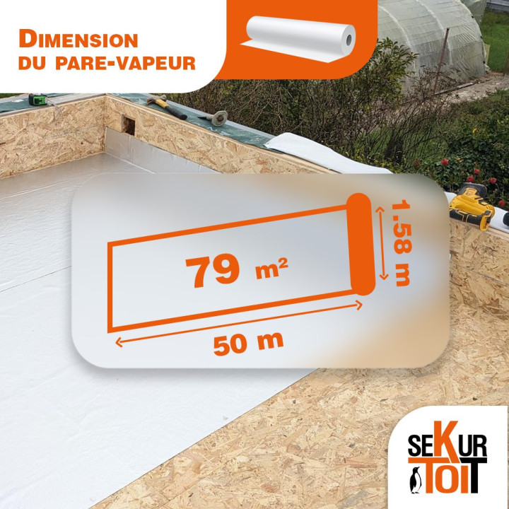 Pare-vapeur aluminium auto-adhésif – Rouleau 1,58 x 50 m
