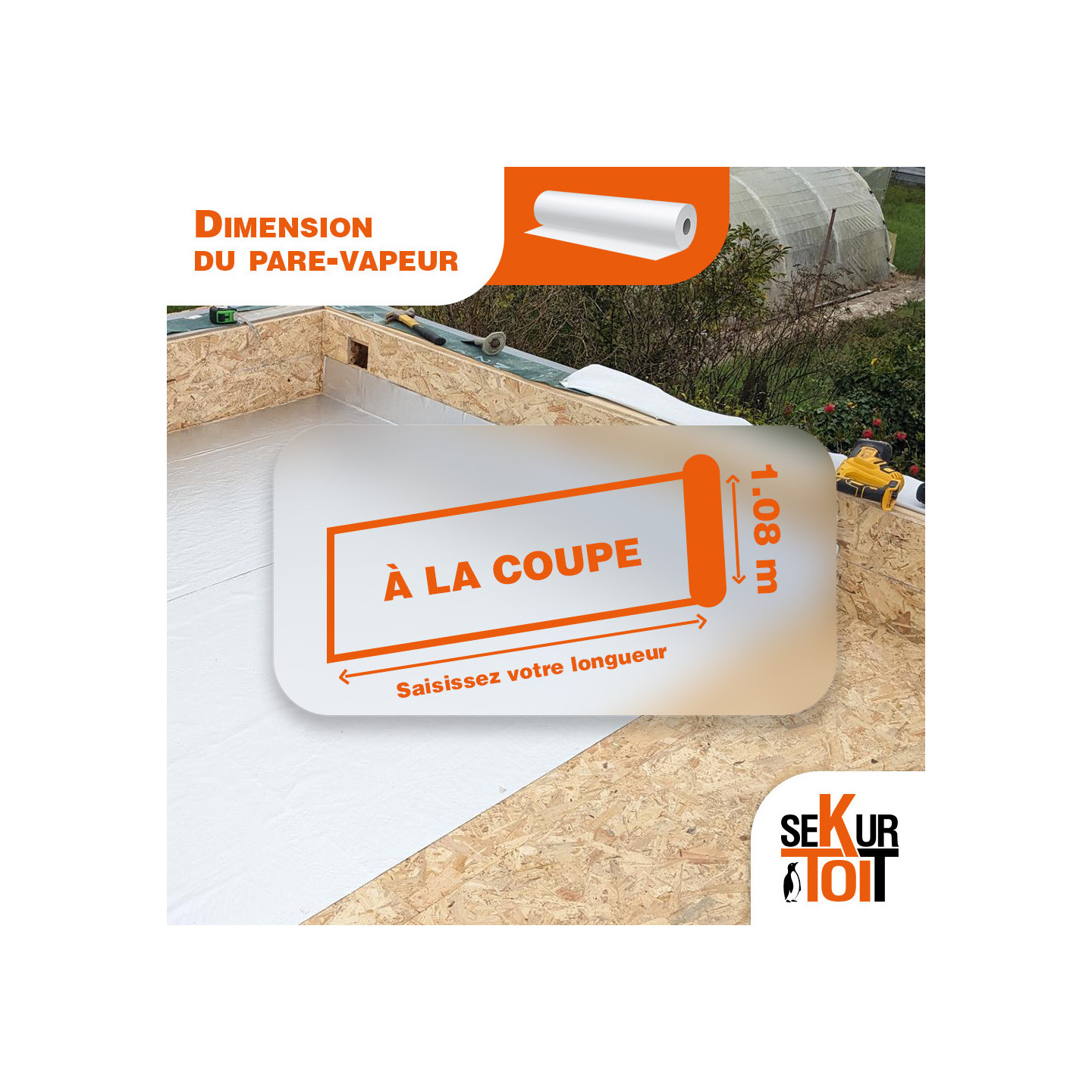 Pare-vapeur aluminium SD1500  Rouleau 1,08 m de large | BESTEPDM